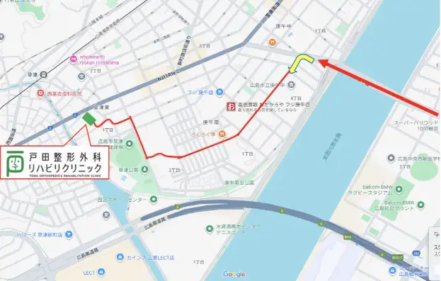 庚午橋から駐車場まで