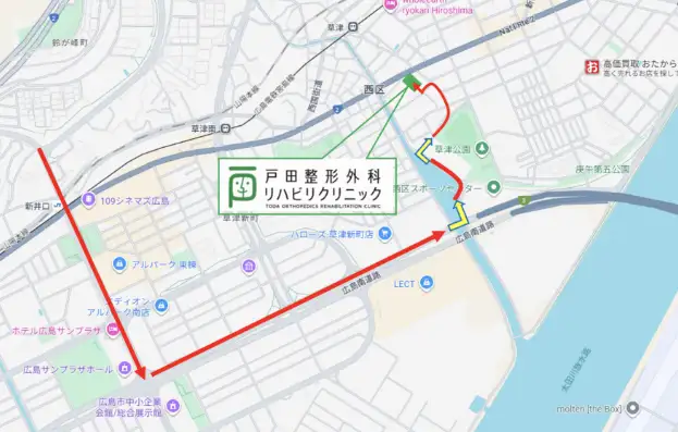 レクト前から第2駐車場前まで